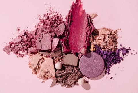 Overhead Photo of Crushed Eye Shadow Palettes