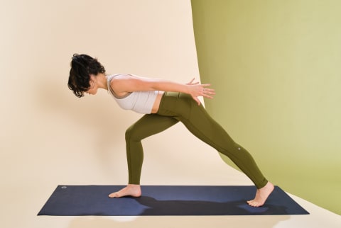 woman doing lunge with chest lift