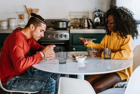 Couple Eating Dinner Together