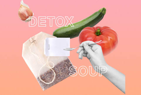 detox soup ingredients collage
