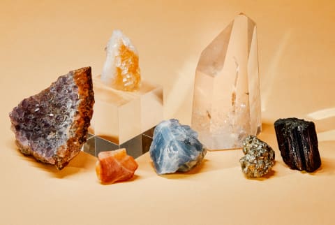 A Collection of Crystals - Amethyst, Citrine, Clear Quartz, Celestite, Black Tourmaline