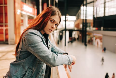 Portrait of a Young Woman Looking Upset and Sad