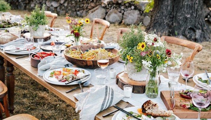 Mediterranean Dinner Party - A Mediterranean Inspired Party - Party Ideas | Party ... - Yogurt and tahini make a creamy dressing, while kalamata olives and feta cheese add their own distinctly greek flavors to the party.