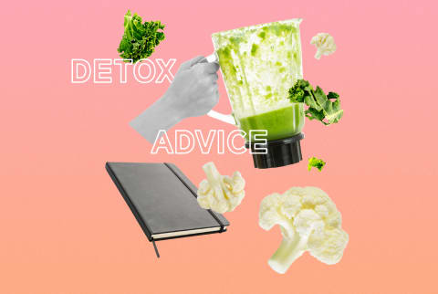 collage illustration about detox advice