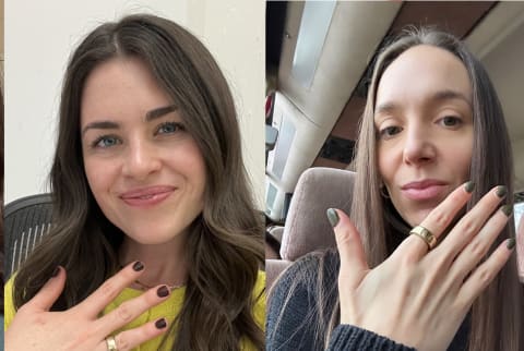 Three female editors wearing oura rind side-by-side