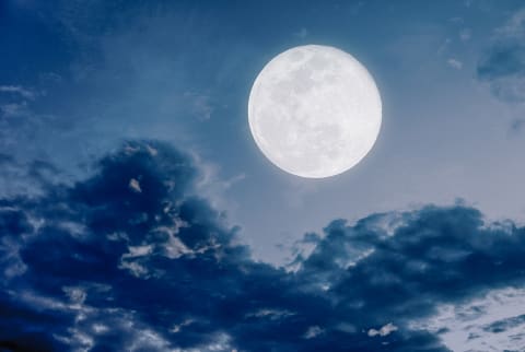 Full Moon In a Cloudy Night's Sky