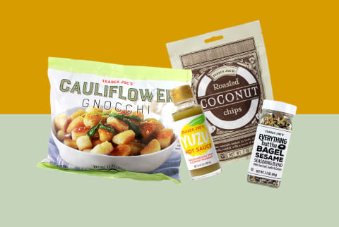 collage of healthy products from Trader Joe's