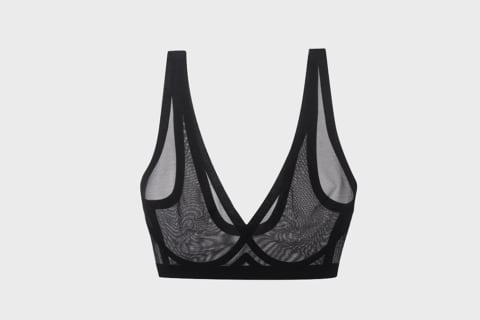 EBY Sheer Bralette in black on gray background