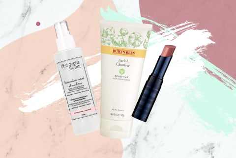 Collage of clean beauty products available in 2019 for everyday use