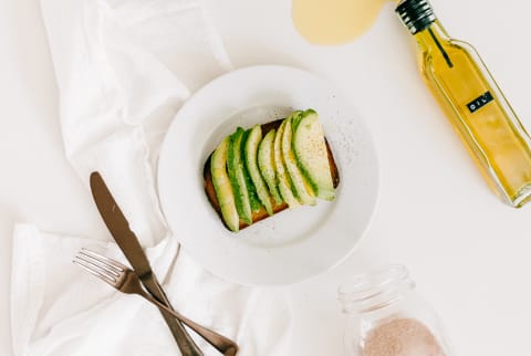 Avocado Toast with Salt and Olive Oil