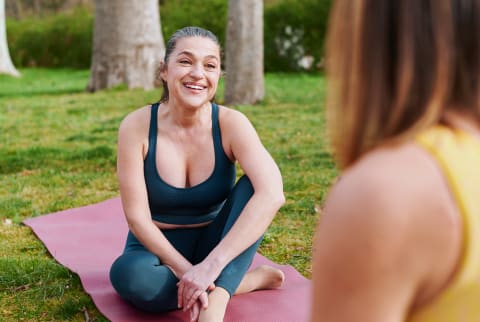 Older woman doing yoga