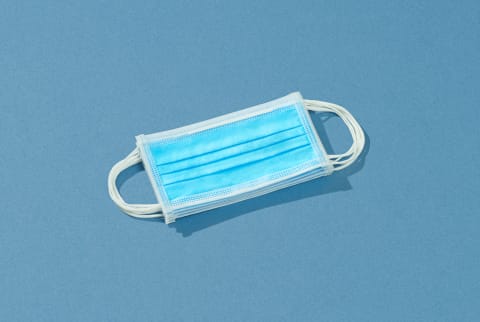 Medical Mask on a Blue Background