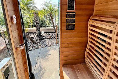 interior view of sun home luminar sauna
