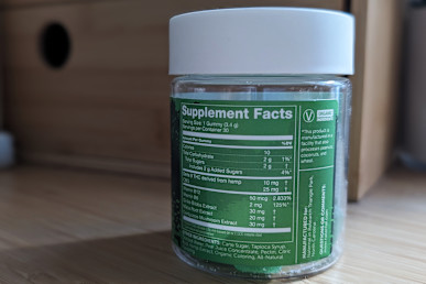 Naternal Delta 9 Launch Gummies Supplement Label on wooden table
