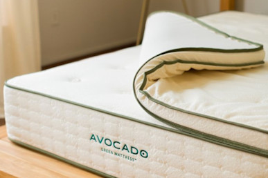 Avocado Organic Latex Mattress Topper in bedroom