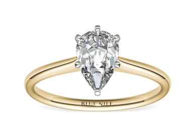 Petite Solitaire Engagement Ring In 14k Yellow Gold