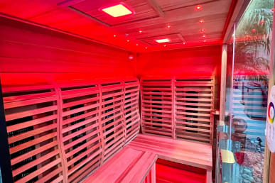 interior view of sun home luminar sauna