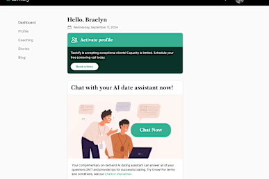 Tawkify login dashboard