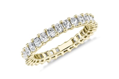 Blue Nile Lab Grown Diamond Radiant Cut Eternity Ring In 14k Yellow Gold