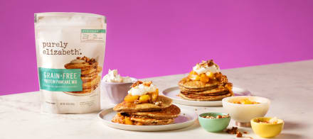 Purely Perfection: Grain-Free Protein Pancakes With Peach Ginger "Cobbler" Compote