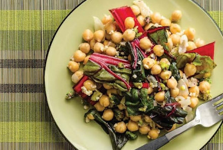 Swiss Chard With Chickpeas & Pistachios