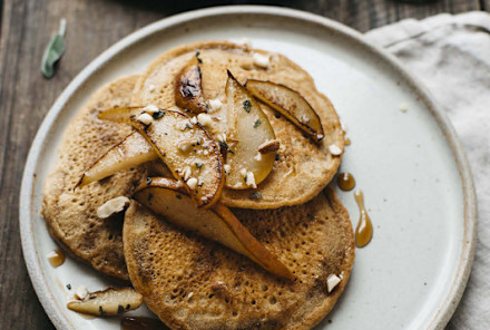 Sautéed Pear Gluten-Free Pancakes (Made With Chickpea Flour!)