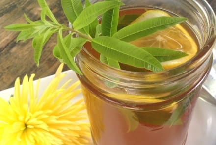 Iced Green Tea With Honey & Fresh Lemon Verbena