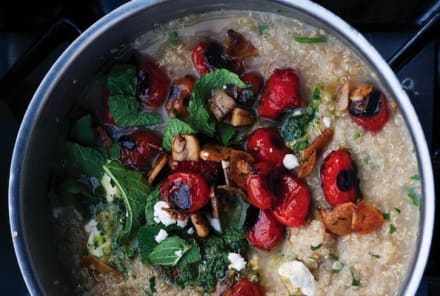 Quinoa Porridge With Grilled Tomatoes & Garlic