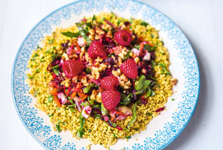Brighten Your Day With This Beet, Apple + Raspberry Salad With Herb Millet