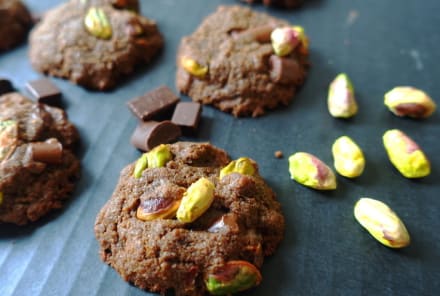Gluten-Free + Vegan Double-Chocolate Pistachio Cookies