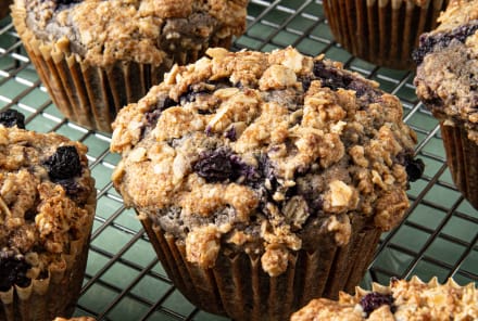 These Blueberry Muffins Are Low In Sugar But Big On Fiber & Antioxidants