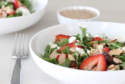 Strawberry Fig Salad with Creamy Balsamic Poppy Seed Dressing