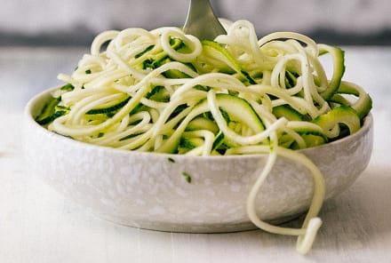 Zucchini Noodles with Avocado Dressing