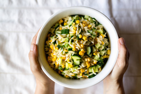 bowl of rice and corn bowl of rice and corn