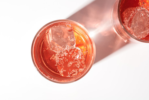 Sparkling Pink Cocktail / Fizzy Beverage Sparkling Pink Cocktail / Fizzy Beverage