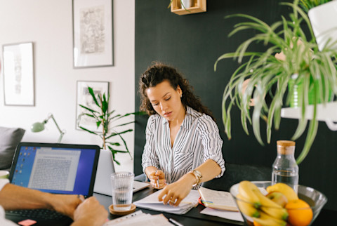 Young Woman Working at Home Young Woman Working at Home