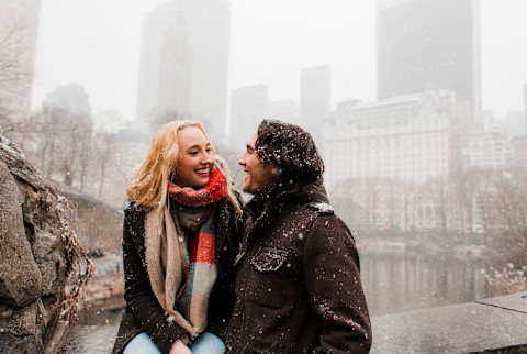 Couple smiling outdoors Couple smiling outdoors