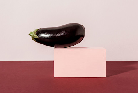 Eggplant in minimal setting Eggplant in minimal setting