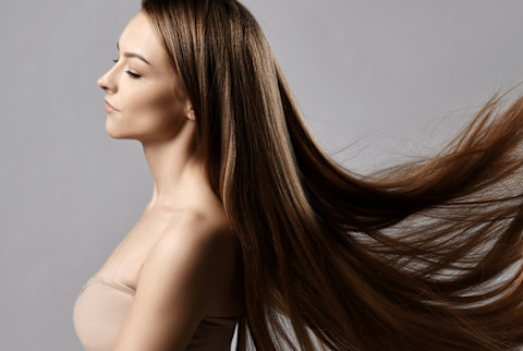 Woman with long flowing hair
