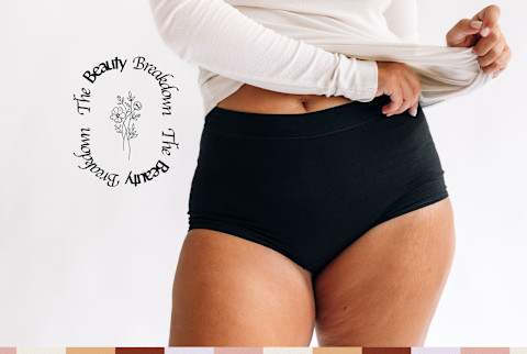Beauty Breakdown, curvy woman wearing black underwear
