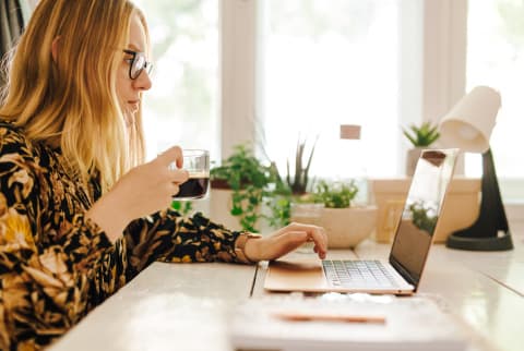 Young Woman Working From Home