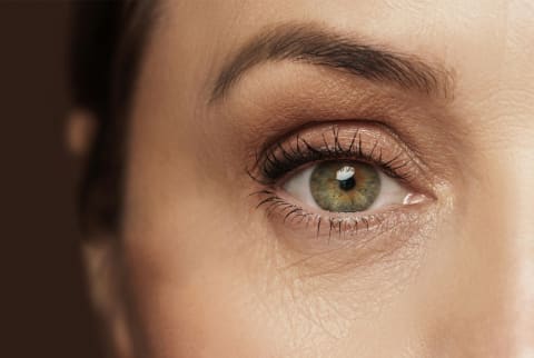 Close up of caucasian woman's green eyes