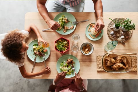 Family eating dinner at the table