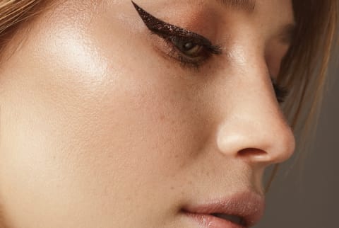 woman with winged eyeliner