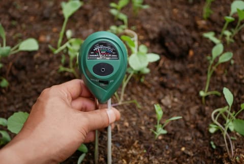 Farmers use soil meter in agriculture