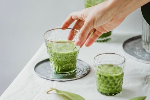 Green Smoothie with Hand