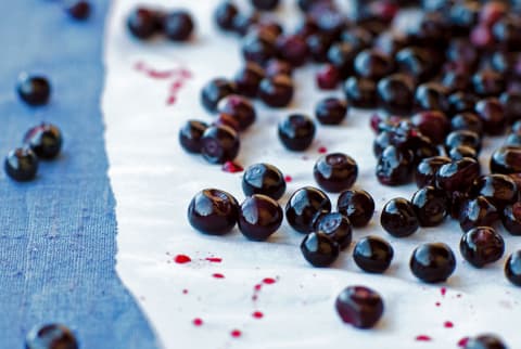 Side view of elderberries