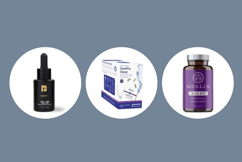 row of three of the best sleep supplements for women