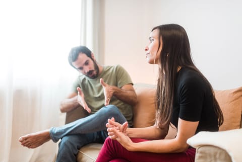 Woman being gaslit by partner zones out contemplatively