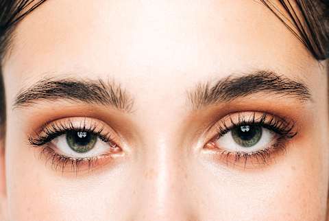 up close woman's eyes and eyebrows
